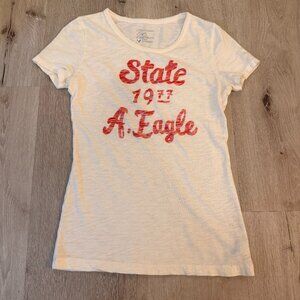 VTG American Eagle Glitter Graphic Top - Y2K / 2009 Size Medium